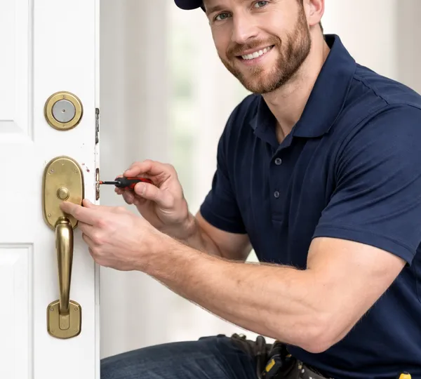 FastLockAssist engineer fitting a high-security lock on a front door
